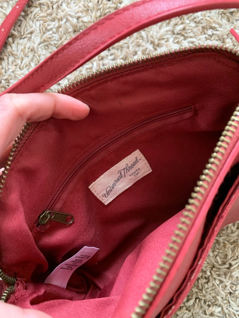 Universal Thread Cherry Red Faux Leather Crossbody Long Strap Mini Bag - Picture 2 of 7